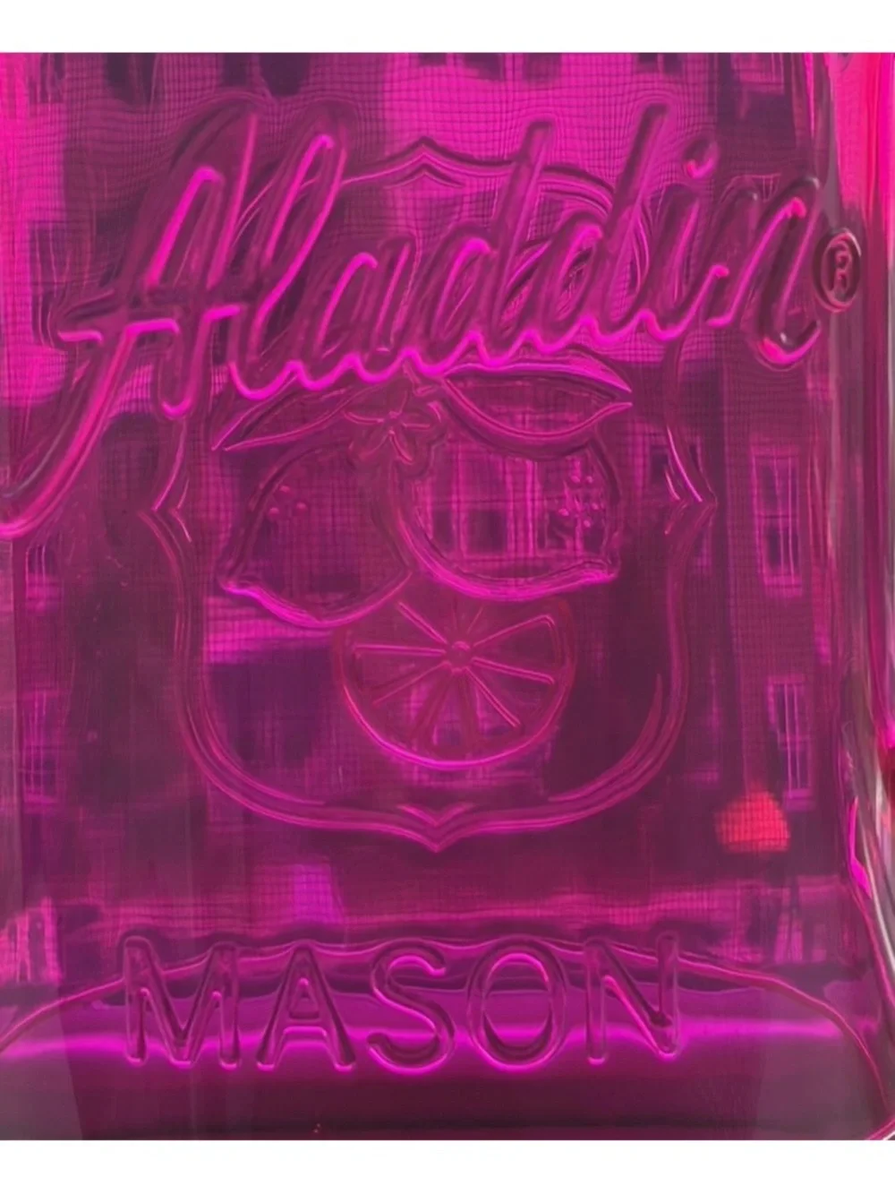 Aladdin Mason Jar Plastic Pitcher with Handle and Spout 80 Ounces Pink